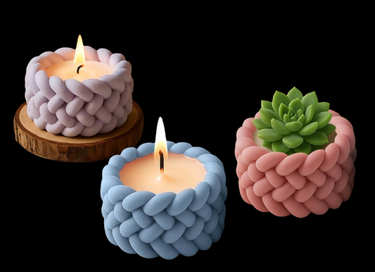 Set di 3 Candele decorative intrecciate